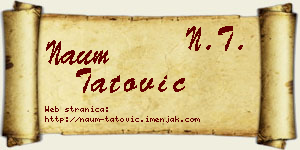 Naum Tatović vizit kartica